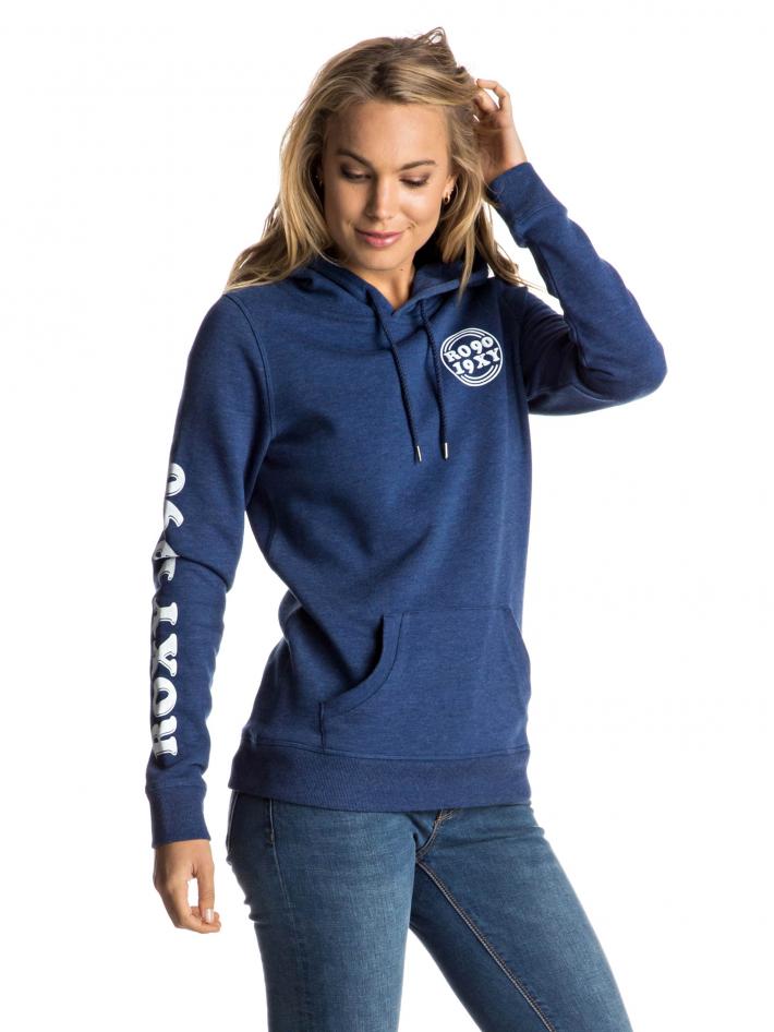 ROXY WOMENS HOODIE.NEW ANOTHER SCENE NAVY BLUE HOODY HOODED PULLOVER TOP 8W 6 BT 